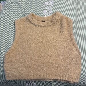 Free People Tan Sleeveless Sweater